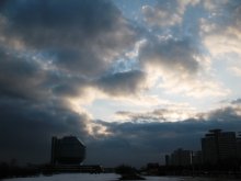 The sky around National Library / )))))