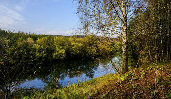 At the river. / ***