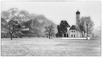 Bayrische Kirche / St. Coloman im freien Felde bei Schwangau
