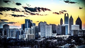 Atlanta at dusk / Sun going down in Atlanta.