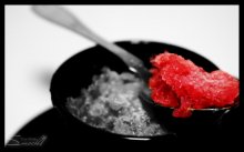 grated frozen strawberries / ***