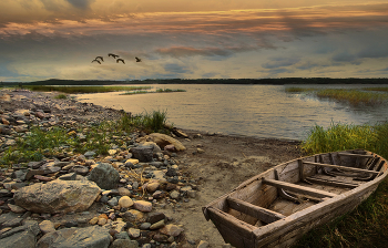 At the lake. / ***