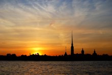 sunset over the Peter and Paul Fortress / ***