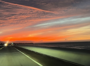 Sunset in Key West / Sunset on the motorway to Key West