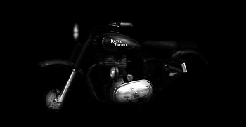Motorcycle B&amp;W / The photo was taken in the city of Ulm Germany.
The brand is Royal Enfield