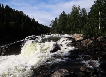 At the waterfall / ***
