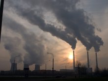Thermal Power Plant at sunset / ***