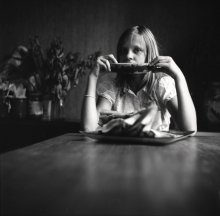 Anna with watermelon, 2009. / ***