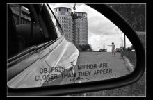 |objects in mirror are closer than they appear| / .....