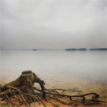 Dull landscape with ducks and sailboats / .....