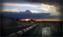 Sunset on the railway / ***