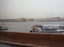 St. Petersburg, we were greeted by rain. / ***