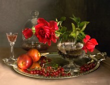 Red Rose in a Glass / --------