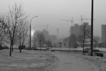 Frosty morning at a construction site / ***