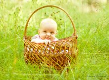 Lida in a basket. / ***