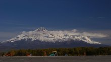 * Avachinsky volcano in autumn framed * / ***