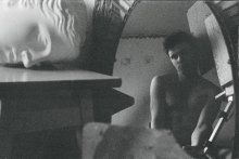 self-portrait in the studio / codak bw ISO3200
