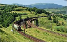 Carpathian landscape with train / ***