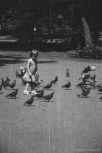 baby and pigeons / ................