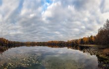 Wood mirror frame in autumn ... / ***