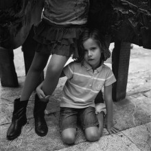 Portrait of two sisters on a side street in Oviedo / ***