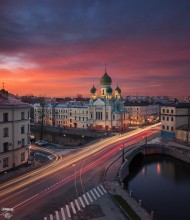 Church of St. Isidore of Yuriev, Lermontov Avenue, Mogilev bridge, Griboyedov Canal / ***