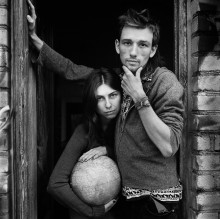 Grisha and Anya (Portrait with globe) / ******