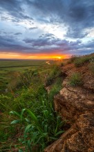 Picturesque views of the ravine in the spring steppe. / ***