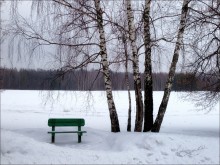 Landscape composition on the topic of benches for lovers / ***