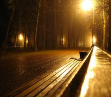 Night. Ul. Lantern. Bench. / ***