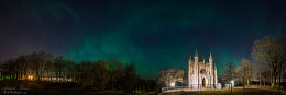 Peterhof. Northern Lights over Gothic chapel / ***