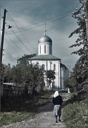 At the service. / ***