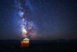 Night landscape with a house / ***