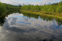 The river looked clouds / ***