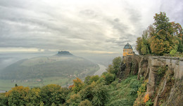 View of the Elbe from the walls of the fortress Königstein / ***