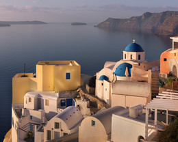 Oia Village in the Morning, Santorini, Greece / Oia Village in the Morning, Santorini, Greece