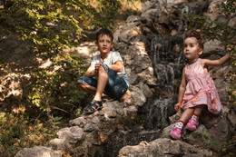 At the waterfall / ***