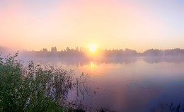 Dawn on the lake. / ***