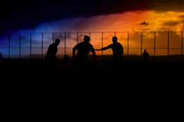 Football at sunset / ***