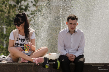 At the fountain / ***