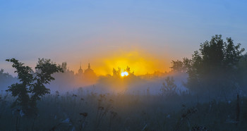 At sunrise. / ***