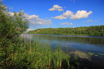 On the river. / ***