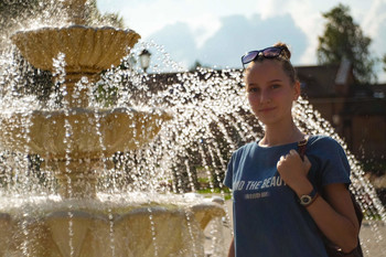 At the fountain / ***