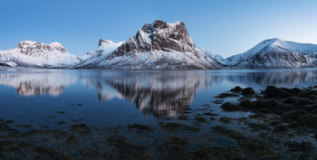 Bergsfjorden / Aufgenommen zur blauen Stunden auf der Insel Senja/ Norwegen.