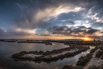 Sunset at Delta de l'Ebre (Catalonia) / Landscape shot of the coast at Delta de l'Ebre (Catalonia). Three exposures merged (HDR).