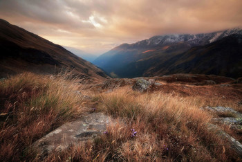 Lovely light / Gavia Pass in Central Alps(Italy).Stelvio National Park