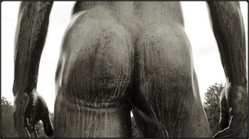 theseus' hinterbacken - theseus' back / closeup - sculpture in volksgarten, vienna