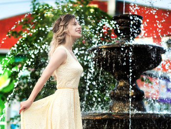 At the fountain / ***
