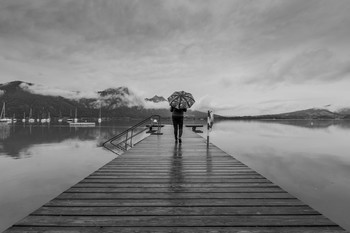 Ein Regentag am Mondsee / Mondsee bei Regen