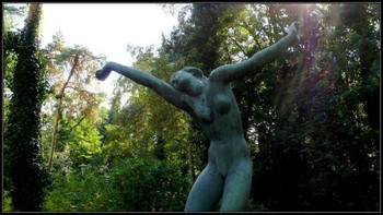 dancer in the wood / female nude dancer ... contre-jour take of a sculpture by georg kolbe